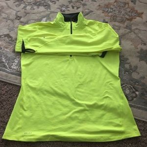 Neon yellow Nike dry fit running shirt